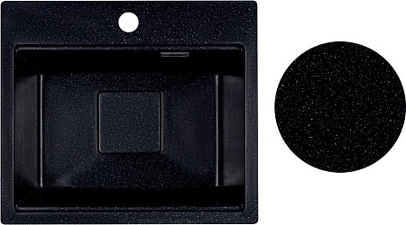 Кухонная мойка Marblan Comfort 48 (черный, с сифоном)