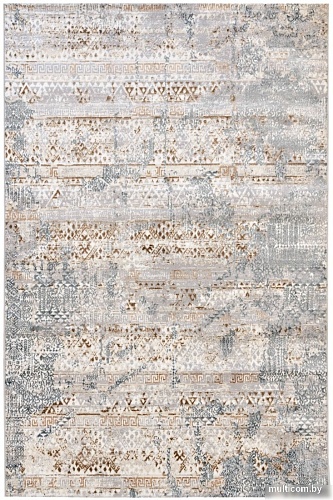 Ковер для жилой комнаты Radjab Carpet Бьянка Прямоугольник D057A 8852RK-B (0.8x1.5, Cream Shirink/Blue Fdy)