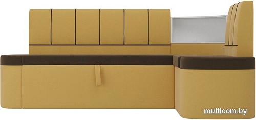 Угловой диван Mebelico Тефида 107522 (левый, коричневый/желтый)