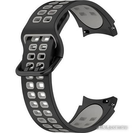 Ремешок Rumi Extreme силиконовый для Samsung Galaxy Watch4/5 (20 мм, черный/серый)