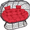 Садовый диван M-Group Лежебока 11190206 (на подставке с коричневым ротангом/красная подушка)