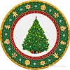 Набор десертных тарелок Elan Gallery Новогодняя елка 420679 (узор New Bone China)