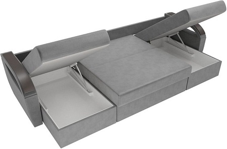 П-образный диван Лига диванов Форсайт 100834 (серый)