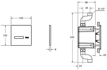 Панель смыва Roca Sentronic-S A5A9502C00