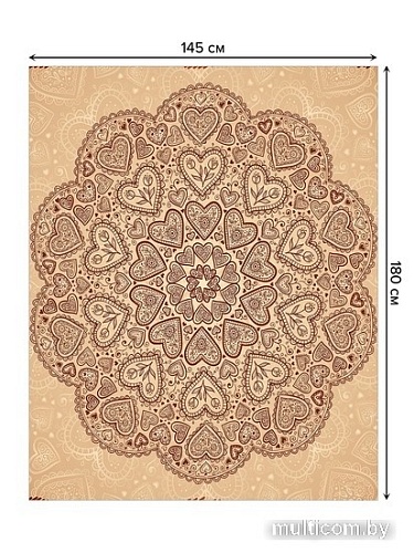 Скатерть JoyArty Цветочный узор с сердцами tcox_13529_180x145