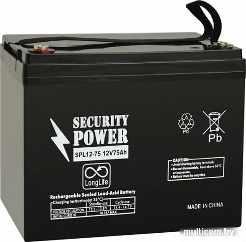 Аккумулятор для ИБП Security Power SPL 12-75 (12В/75 А&middot;ч)