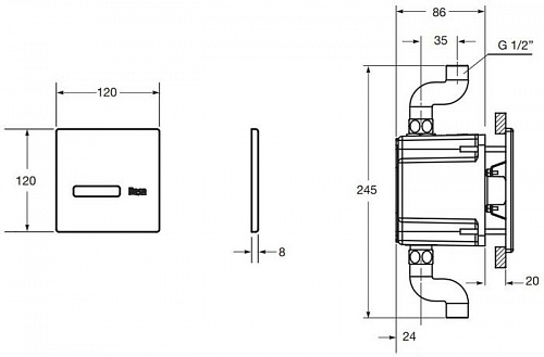 Панель смыва Roca Sentronic-S A5A9502C00