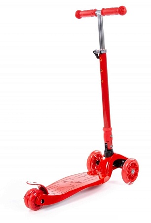 Двухколесный детский самокат Полесье Со складной ручкой 0072C 94407 (красный)