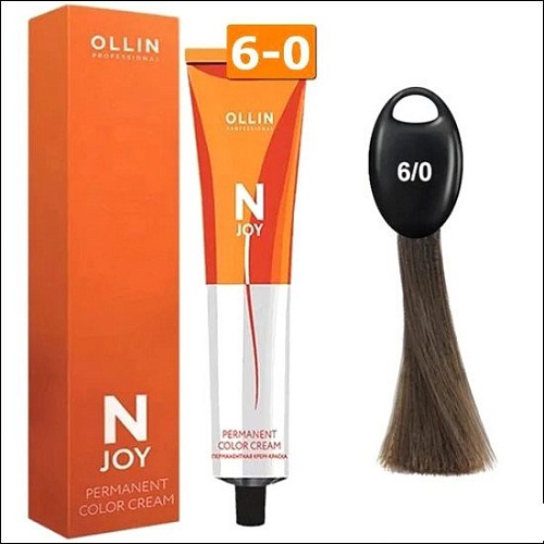 Крем-краска Ollin Professional N-Joy Color Cream 6/0 темно-русый 100 мл