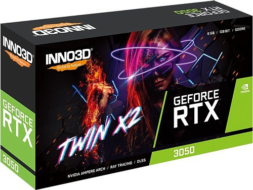 Видеокарта Inno3D GeForce RTX 3050 Twin X2 16GB N30502-06D6-1711VA60