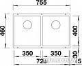 Кухонная мойка Blanco Subline 350/350-U (антрацит)