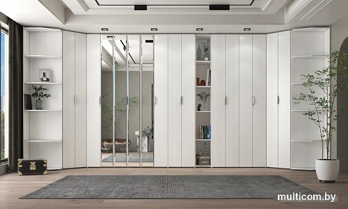 Шкаф-гармошка Евва Лайн ЛН-2D.220.60(1Z/1Z) (бодега белый)