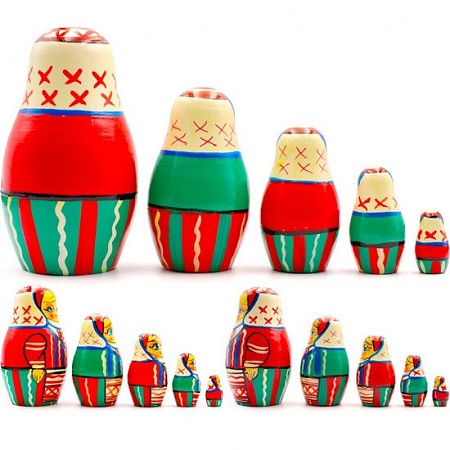 Развивающая игра Брестская Матрешка В белорусском традиционном платье с орнаментом (набор 5 шт)