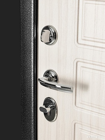 Металлическая дверь Guard MG60 МДФ 87х205 левая (черное серебро/белый ясень)