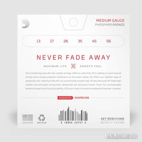 Струны для гитары D'Addario XSAPB1356