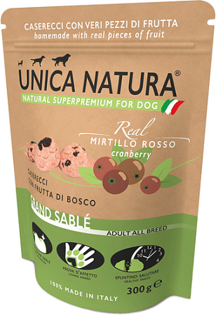 Лакомство для собак Unica Natura Grand Sable Adult All Breed с клюквой 300 г