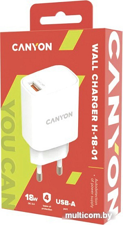 Сетевое зарядное Canyon CNE-CHA18W