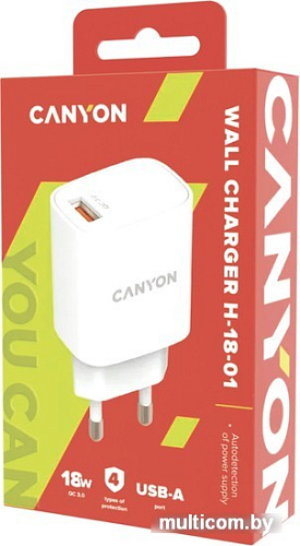Сетевое зарядное Canyon CNE-CHA18W