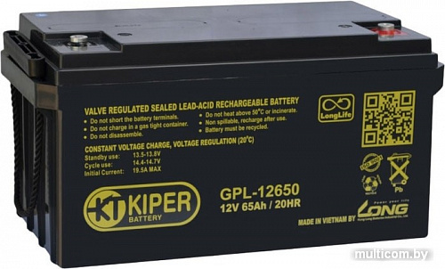 Аккумулятор для ИБП Kiper GPL-12650 (12В/65 А&middot;ч)