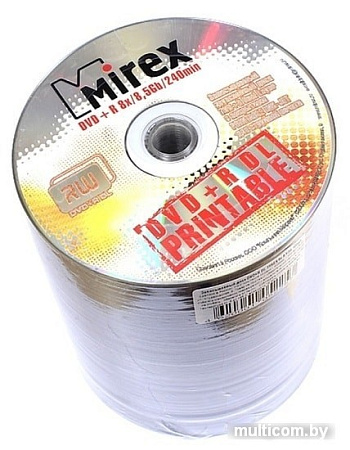 DVD-R диск Mirex Dual Layer 8.5Gb 8x Mirex printable in-t 100 шт.Bulk UL130069A8T