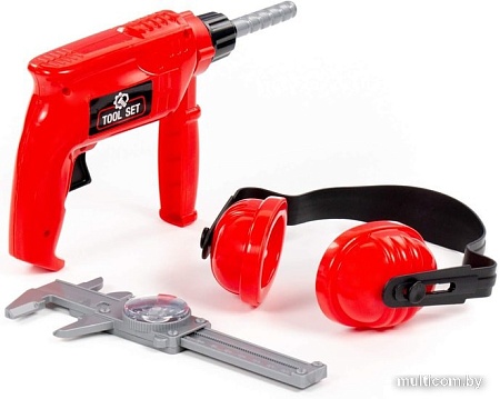 Набор инструментов игрушечных Полесье №23 91116 (дрель, наушники, штангенциркуль №2)