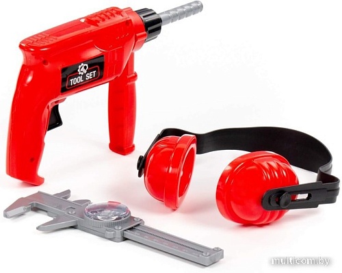 Набор инструментов игрушечных Полесье №23 91116 (дрель, наушники, штангенциркуль №2)