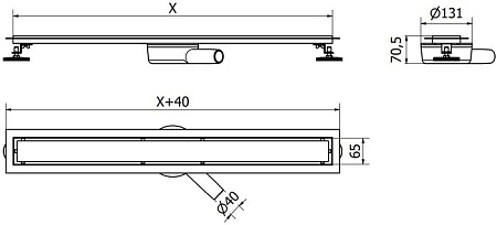 Корпус для трапа Mexen Flat 360 Black 1740090