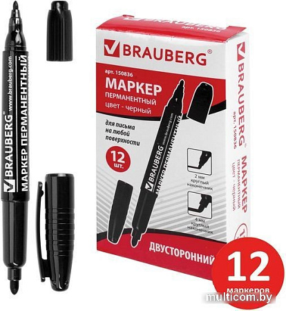 Маркер перманентный BRAUBERG 880246 (12 шт.)