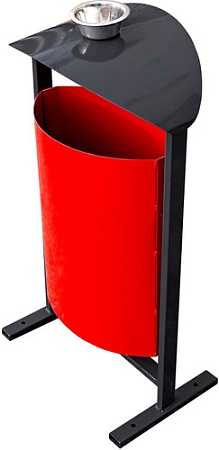 Уличная урна BZT DumH01 (красный, c пепельницей)