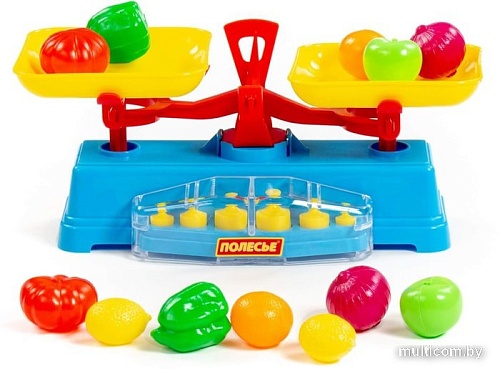 Весы игрушечные Полесье Весы с набором продуктов 53787