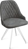 Стул Трия Гранд К4 (белый матовый/микровелюр Wellmart Graphite)