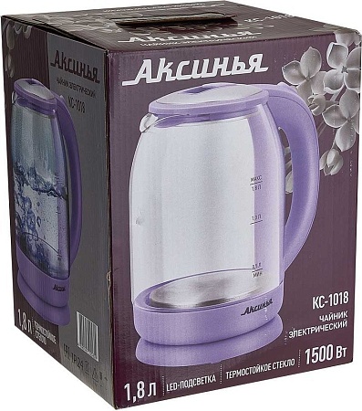 Электрический чайник Аксинья КС-1018 (сиреневый)