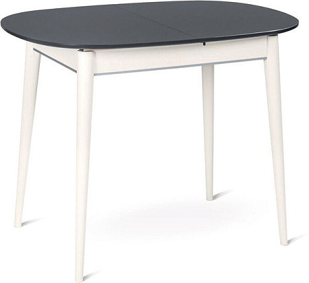 Кухонный стол ТехКомПро Арека М 121373 (бук/тон черная эмаль/тон подстолья 1/ножка 8)