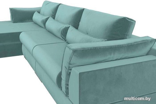 Угловой диван Mebelico Пекин Long 115424L (левый, велюр, бирюзовый)