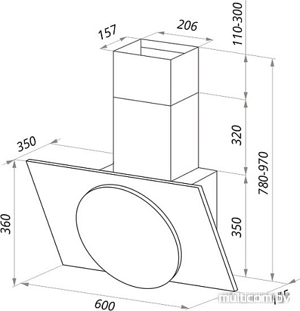 Кухонная вытяжка MAUNFELD Tower L Touch 60 (белый)