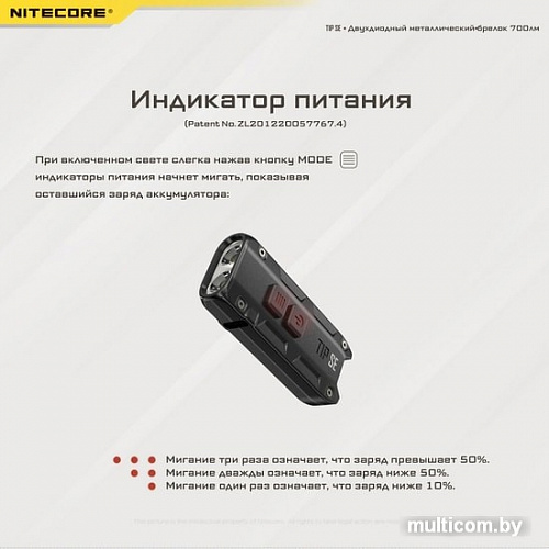 Фонарь Nitecore TIP SE (черный)