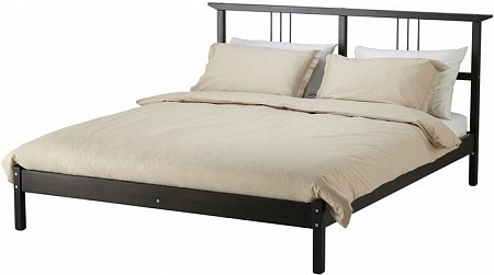 Кровать Ikea Рикене 200x160 (черно-коричневый, Лурой) 993.029.04