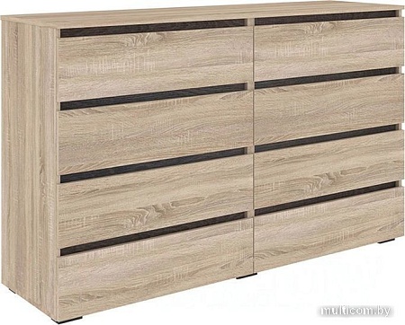 Комод Кортекс-мебель Бари 160 8ш (дуб сонома/дуб сонома/береза)
