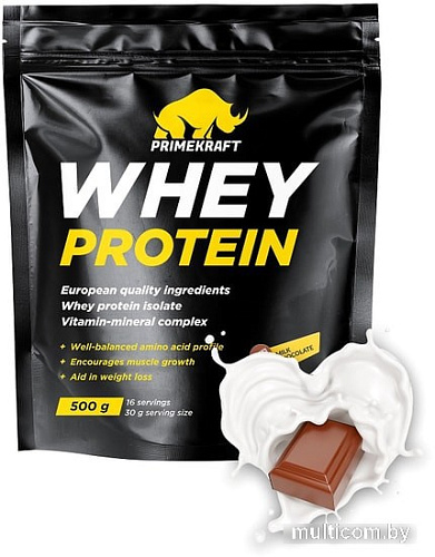 Протеин Prime Kraft Whey Protein с витаминами и минералами (500г, молочный шоколад)
