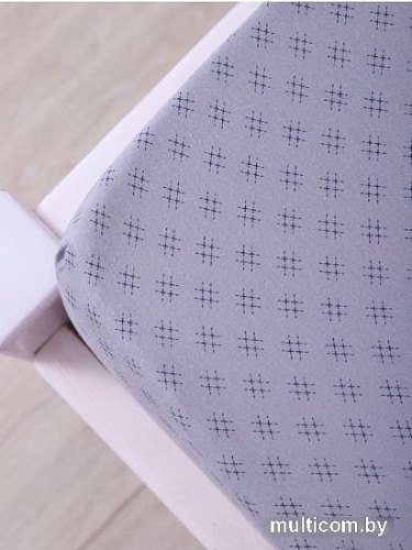 Постельное белье Luxsonia Трикотаж на резинке 90x200 1361 (клетка серый)