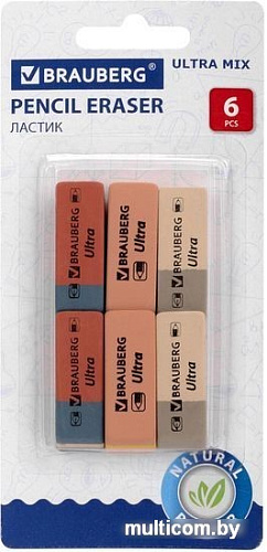 Набор ластиков BRAUBERG Ultra mix 229602 (6 шт.)