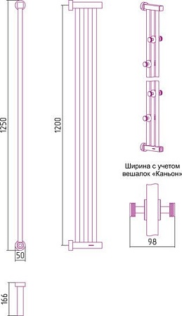 Полотенцесушитель Сунержа Хорда 4.0 1200x166 30-0834-1200