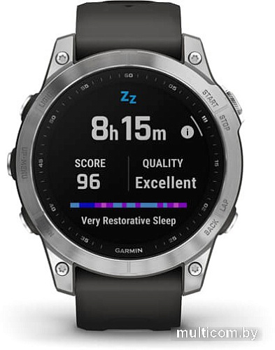 Умные часы Garmin Fenix 7 Solar 47 мм (серебристый/графитовый)