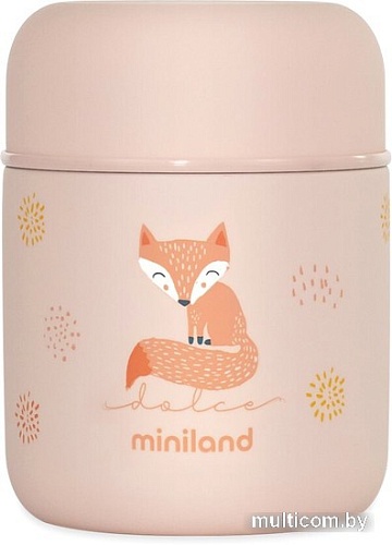 Термос для еды Miniland Thermy Dolce Mini 280мл (розовый/лисенок)