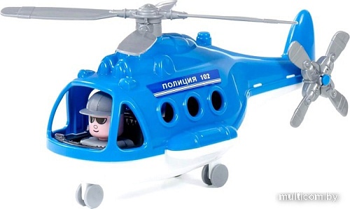 Игрушечный транспорт Полесье Вертолет-полиция Альфа 72405 (синий)