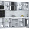 Готовая кухня Интерлиния Мила Пластик 1.68x3.4 PR (туманный глянец/антрацит/бискайская сосна)