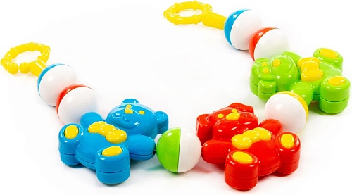 Погремушка Полесье Забавные зверята 24460 (зеленый/красный/голубой)