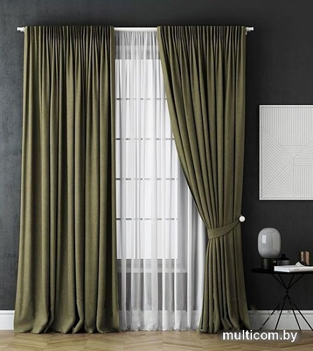 Комплект штор Pasionaria Каспиан 340x260 с подхватами (зеленый)