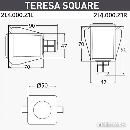Уличный встраиваемый светильник Fumagalli Teresa 2L4.000.000.LXZ1L