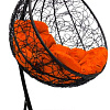Подвесное кресло M-Group Круг 11050407 (черный ротанг/оранжевая подушка)